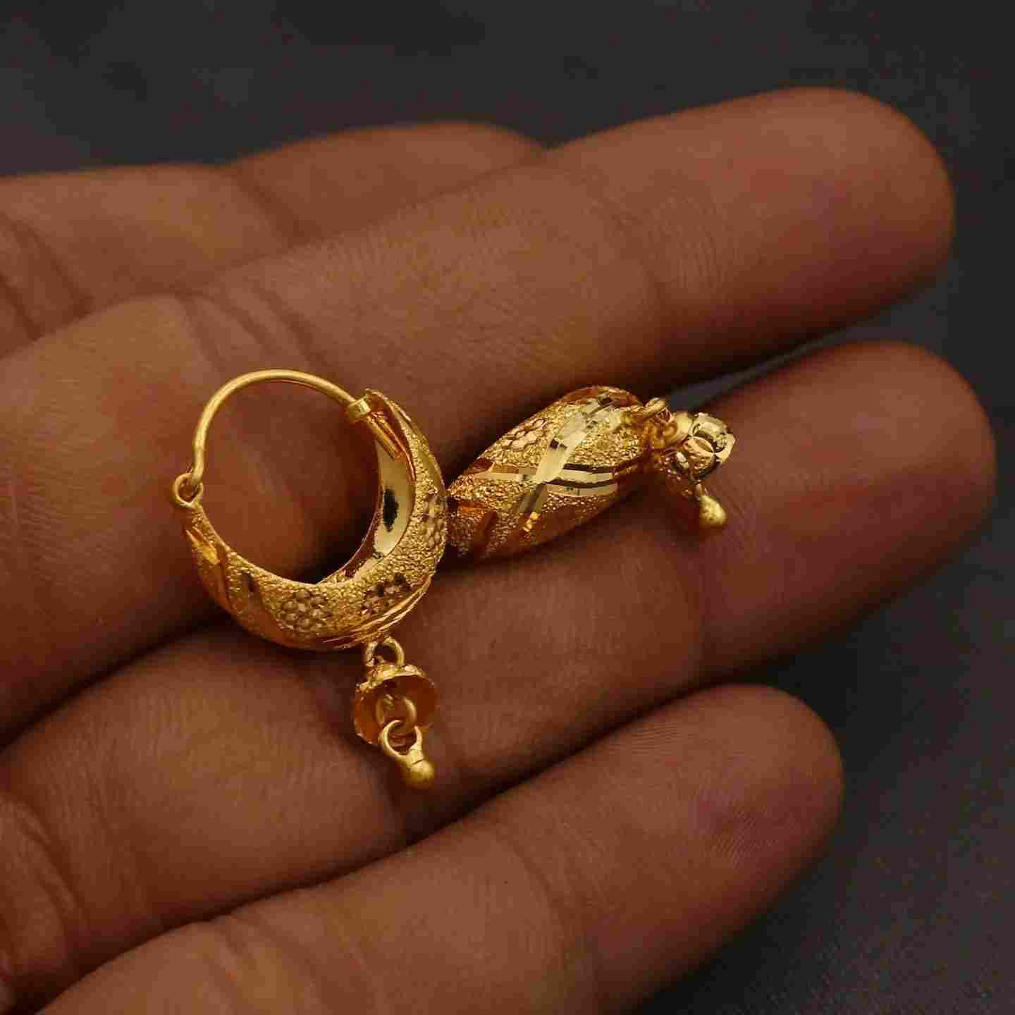 24K Gold Plated Chand Bali Earrings Set – Niscka